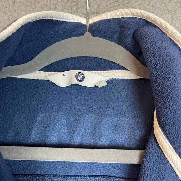 BMW Fleece Full Zip Jacket Blue Car Luxury Coat Large - Picture 4 of 7